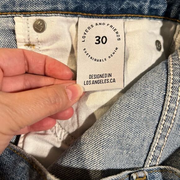 Lovers + Friends Devon High Waist Denim Cutoff Shorts in Islandia - Picture 8 of 12